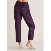 Straight Leg Jacquard Pants - Blue Multi