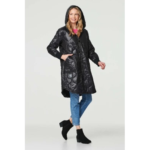 Hooded Zip Front Puffer Coat