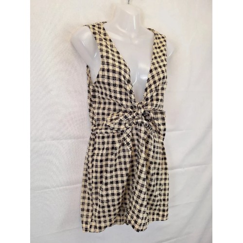 Zimmermann Checkered Front Tie Playsuit Size 12