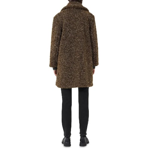 French Connection Womens Callie Iren Borg Mid-Length Oversize Faux Fur Coat