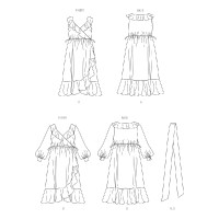 Butterick Sewing Pattern B6927 Women's Dress and Sash