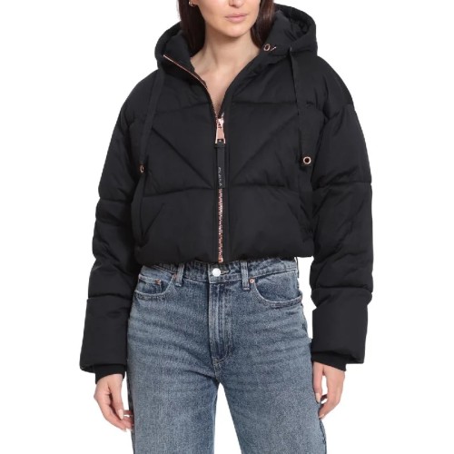 Womens Quilted Cropped Puffer Jacket