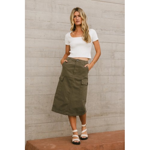 Damon Cargo Skirt in Olive