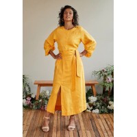 Anne Linen Skirt in Golden Hour