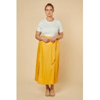 Anne Linen Skirt in Golden Hour