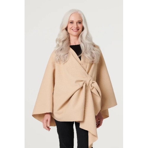 Wrap Front Asymmetric Cape Coat