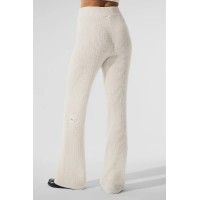 Cashmere High-Waist Plush Waffle Pant - Ivory