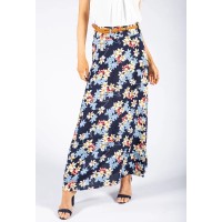 Tropical Flower Print Skirt