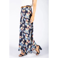 Tropical Flower Print Skirt