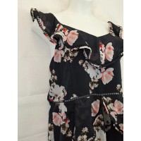 City Chic Classic Floral Frill Playsuit Size 18