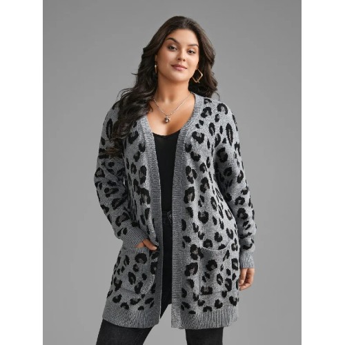 Supersoft Essentials Leopard Print Kimono Collar Cardigan