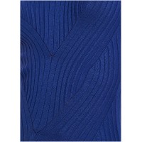 Ribbed Knit V-Neck Sweater  - Sodalite Blue