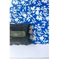 Becks Block Print Skirt | Japanese Flower Cobalt