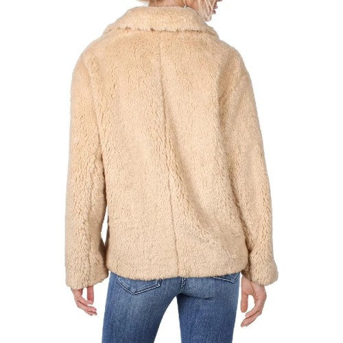 Vince Womens Faux Fur Cold Weather Teddy Coat