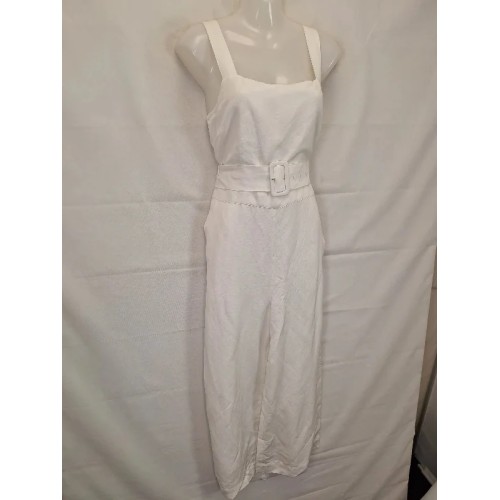 Sussan Resort Linen Blend Belted Jumpsuit Size 8