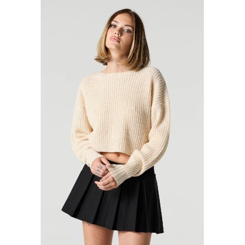 Ribbed Knit Skimmer Sweater