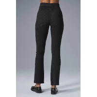 Denim Knit High-Waist Flare Pant - Black/Anthracite