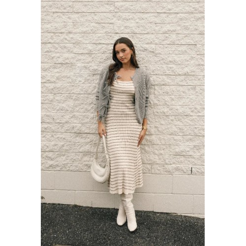 Henry Striped Dress - Cream/Mocha