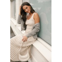 Henry Striped Dress - Cream/Mocha