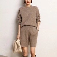 High-Quality Fashion Suit: 100% Cashmere Knitted Sweater & Short Pants Set|||SPECIFICATIONS