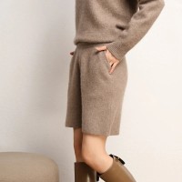 High-Quality Fashion Suit: 100% Cashmere Knitted Sweater & Short Pants Set|||SPECIFICATIONS