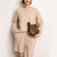 High-Quality Fashion Suit: 100% Cashmere Knitted Sweater & Short Pants Set|||SPECIFICATIONS