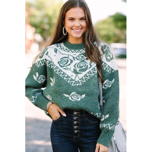 All Up To You Emerald Green Sweater