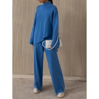 Evelyn Asymmetrical Hem Knit Top and Pants Set