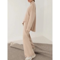 Evelyn Asymmetrical Hem Knit Top and Pants Set