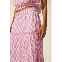 Bea Organic Cotton Skirt | White/Pink