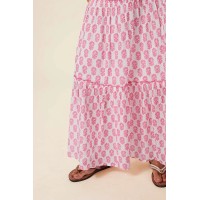 Bea Organic Cotton Skirt | White/Pink