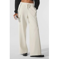 Scholar Knit High-Waist Cargo Pant - Ivory