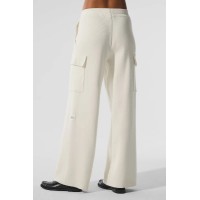 Scholar Knit High-Waist Cargo Pant - Ivory