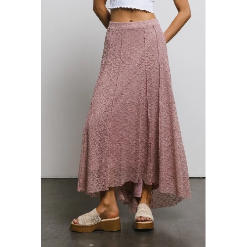 Eliza Lace Skirt in Rose