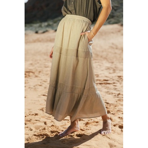 Mckenna Textured Skirt in Olive