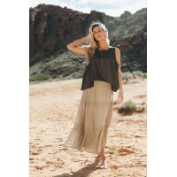 Mckenna Textured Skirt in Olive