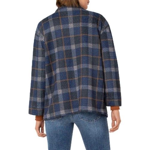 Liverpool Womens Tartan Plaid Boxy Shirt Jacket