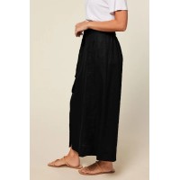 Anne Linen Skirt in Black