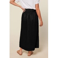 Anne Linen Skirt in Black