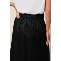 Anne Linen Skirt in Black