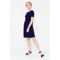 Clea Nursing Short Sleeve Nursing Dress Navy