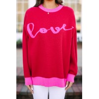 All The Love Red Graphic Sweater