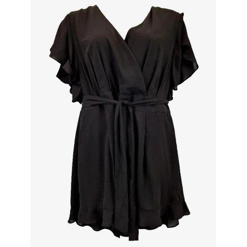 City Chic Flutter Sleeve Classic Chiffon Playsuit Size 16