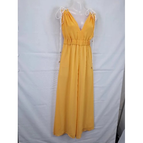 Blonde Gone Rogue Sunshine Plunge Flared Leg Jumpsuit Size XS