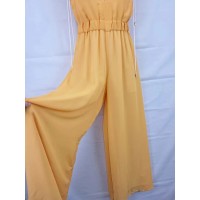 Blonde Gone Rogue Sunshine Plunge Flared Leg Jumpsuit Size XS