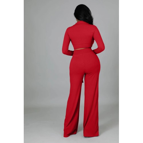 FZ Women's Knit Ribbed Sexy Sweater Pants Suit