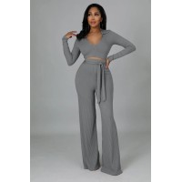 FZ Women's Knit Ribbed Sexy Sweater Pants Suit