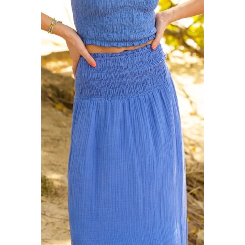 Brady Cheesecloth Skirt | Cornflower