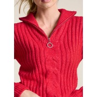 Quarter Zip Sweater - Red