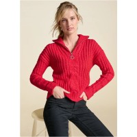 Quarter Zip Sweater - Red